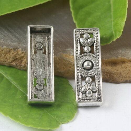 10pcs Tibetan silver 3 hole flower spacer beads H0126