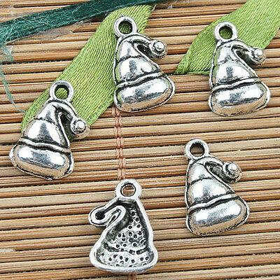 Alloy metal Tibetan Silver color Santa Cap  design charms 20pcs EF0010