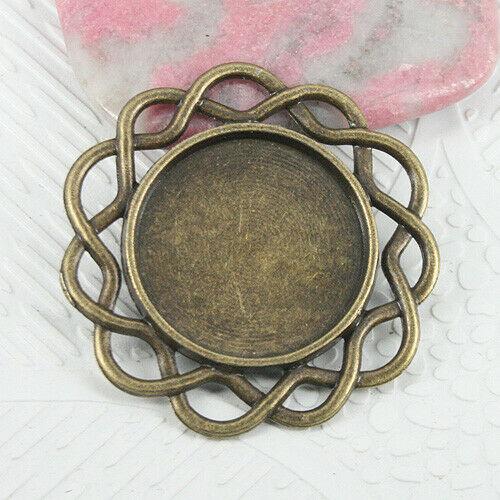 6pcs antiqued bronze color rim round 20mm cabochon settings EF0709