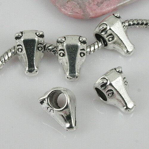 6pcs tibetan silver color little cattle Loose beads EF0428