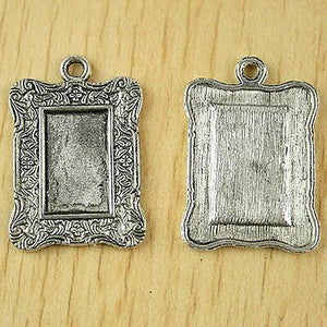 5pcs Tibetan silver curved rim charms h2430