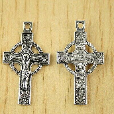 20pcs Tibetan silver crucifix charms h2745