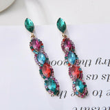 Fashion Jewelry Stud Earring Colorfull Diamond Long Earring