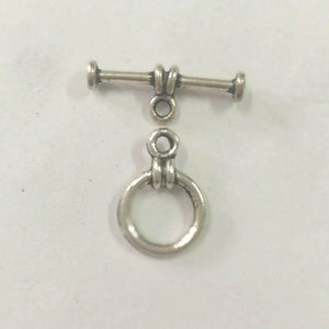 20pcs tibetan silver color 10mm round Toggle Clasps H0105