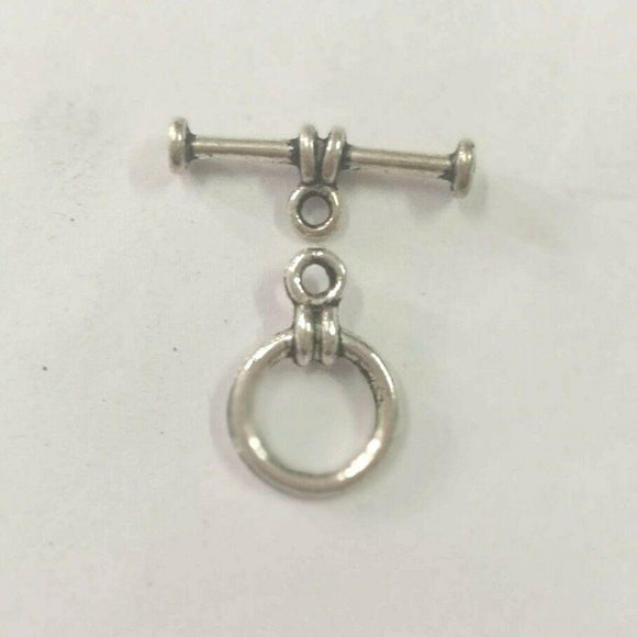 20pcs tibetan silver color 10mm round Toggle Clasps H0105