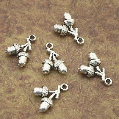 200pcs Tibetan Silver acorns charm pendants X0049