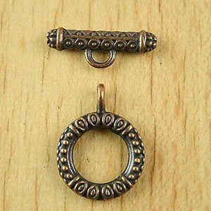 8sets copper tone studded round toggle clasps h1925