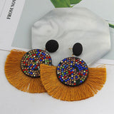 Fashion Bohemian Earrings Hook Tassel Fringe Boho Dangle Earrings Jewelry 1 Pair