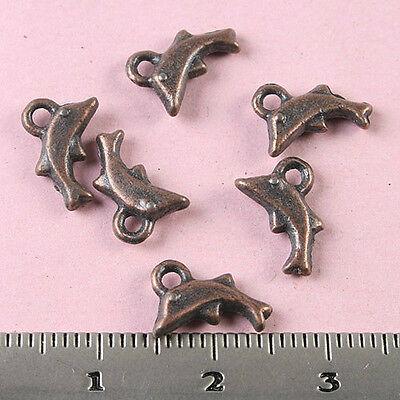 70pcs copper tone dolphin charms findings h1793