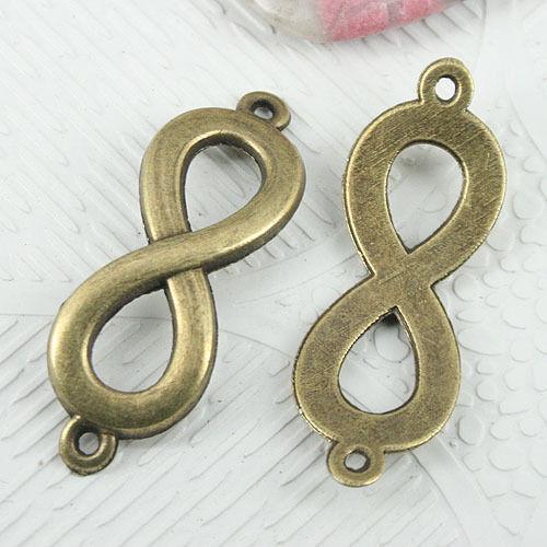 6pcs antiqued bronze color curved lucky NO.8 connector EF0840