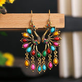 Fashion Jewelry Hook Earring The peacock Sapphire Earring Big Retro Earring