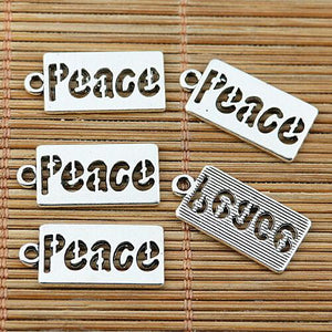 16pcs tibetan silver tone bar Peace hollow charms EF1932