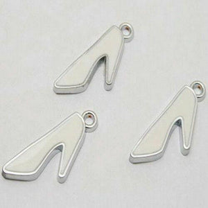 12pcs enamel high-heel shoe charms w1031