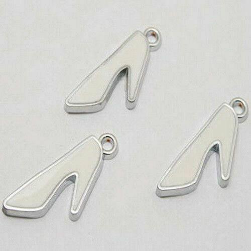 12pcs enamel high-heel shoe charms w1031