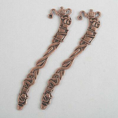 2pcs antiqued copper teapot pattern bookmark G847