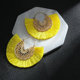 Fashion Bohemian Earrings Hook Tassel Fringe Boho Dangle Earrings Jewelry 1 Pair