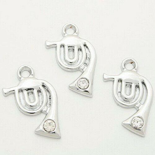 6pcs 18KGP zircon round clarion charms/pendants w1048