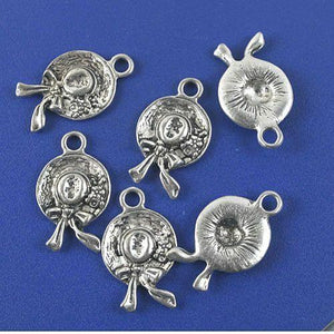 10pcs antiqued silver lady hat pendant charm G961