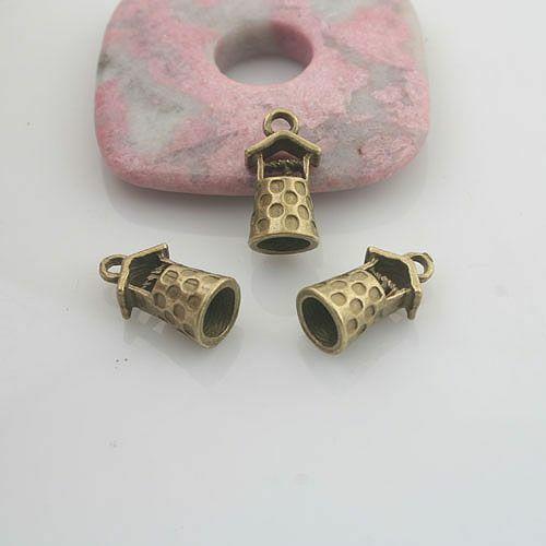 15pcs antiqued bronze color ancient well design pendant charm G1891