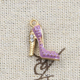 8pcs Charms 2 Sided High Heels Shoes 14x16mmAntique Silver Color Pendants DIY Crafts Making Findings Handmade Tibetan Jewelry