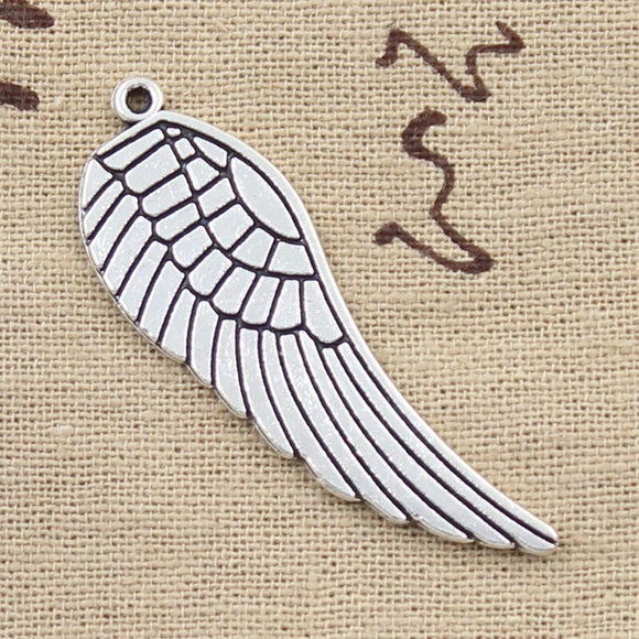 8pcs Charms Angel Wings 47x15mm Antique Silver Color Pendants DIY Crafts Making Findings Handmade Tibetan Jewelry