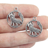 8pcs/lot 21*25mm Alloy Charm Antique Silver Color Wolf Whistling Charm Pendant  For Necklace Bracelet Jewelry Making