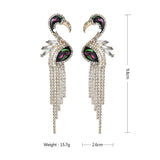 Fashion Jewelry Stud Earring Cute Lovely animal Diamond Long tassel Earring