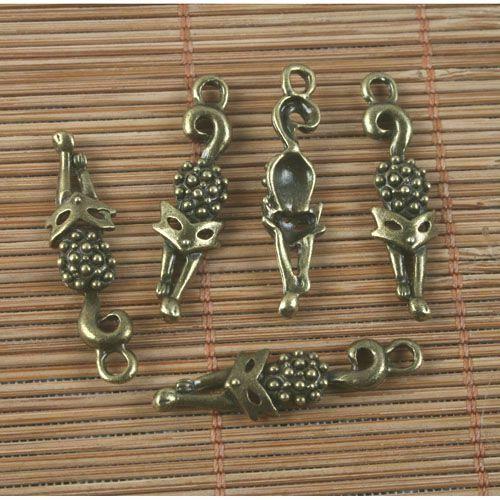 15pcs antiqued bronze fox design pendant G1597