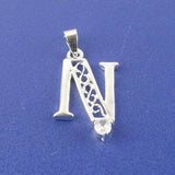 SILVER plated Alphabet Letters for 26pcs with Crystal Rhinestone pendant charms