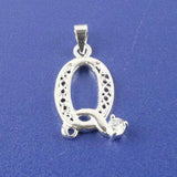 SILVER plated Alphabet Letters for 26pcs with Crystal Rhinestone pendant charms