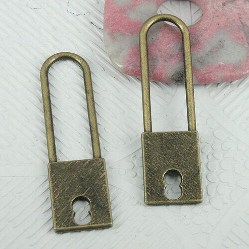 6pcs antiqued bronze color Lock design pendant EF0794