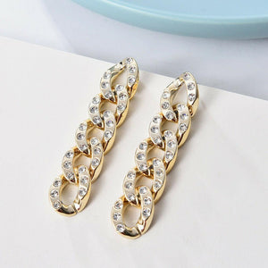 Fashion Jewelry Stud Earring chain diamond Big Chains Long Earring