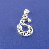 SILVER plated Alphabet Letters for 26pcs with Crystal Rhinestone pendant charms