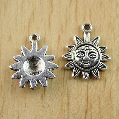 16pcs Tibetan silver smile face sunflower charms h0363