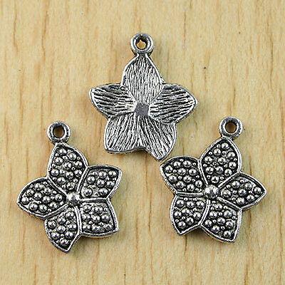 10Pcs Tibetan silver dots flower Pendants findings h1028