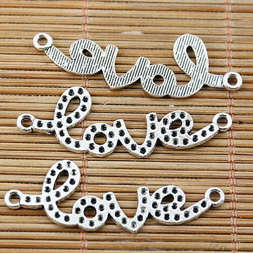 10pcs Tibetan silver nice word love connectors EF2044