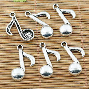 16pcs tibetan silver tone music note design charms EF1717