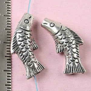 6pcs Tibetan silver golden fish spacer beads h1435