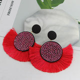 Fashion Bohemian Earrings Hook Tassel Fringe Boho Dangle Earrings Jewelry 1 Pair