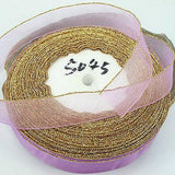 1roll 50 Yards gold-edge Sheer Organza Ribbon,20mm Wide assorted free ship