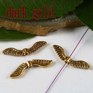 4 Colors to Pick  Both-sided angel textured wing  design spacer bead DIY making