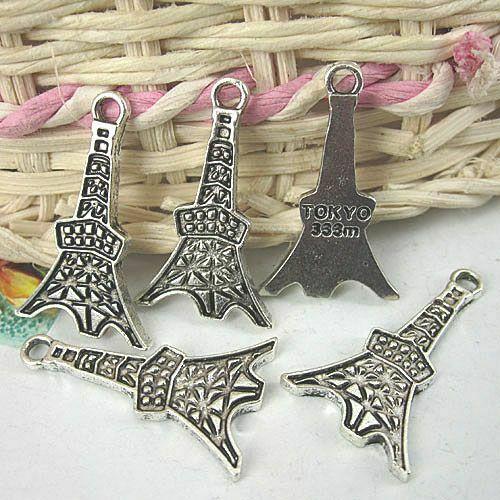 16pcs antiqued silver Effiel tower charms pendants G356