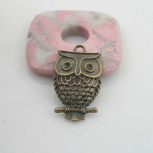 5pcs antiqued bronze color hollow owl design pendant charm G1857