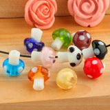 20pc Fashion Jewelry  Colorful Lampwork Mushroom Glass Spacer  Beads Charm Findings