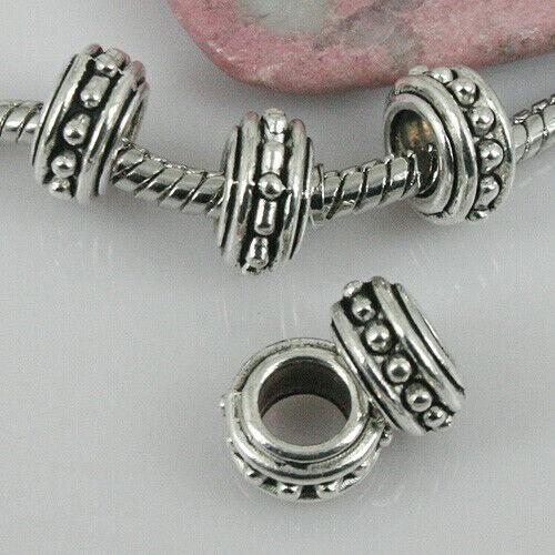 14pcs Tibetan Silver color round loose beads fit bracelet EF0406