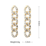 Fashion Jewelry Stud Earring chain diamond Big Chains Long Earring