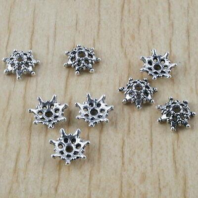 100pcs Tibetan silver beads caps charms h2931