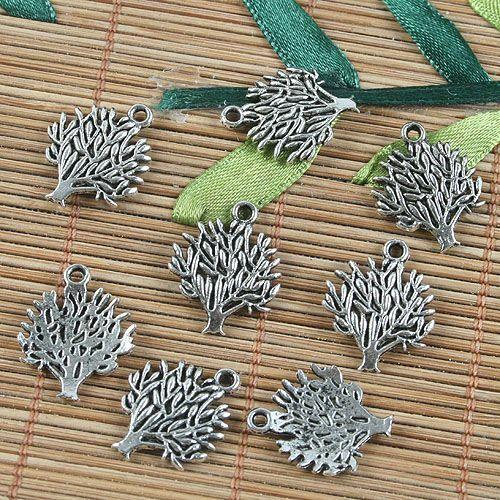 12pcs tibetan  silver color  tree design  charm G1142