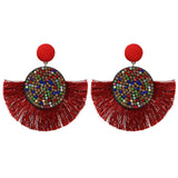 Fashion Bohemian Earrings Hook Tassel Fringe Boho Dangle Earrings Jewelry 1 Pair