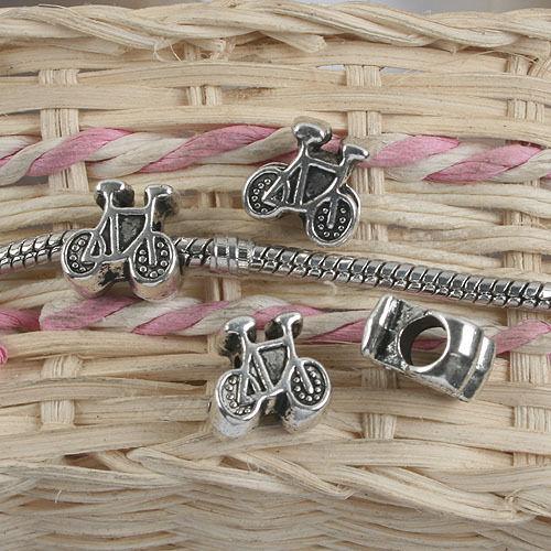 8pcs antiqued silver color 2sided bicycle design spacer beads G896